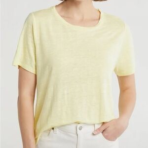 Eileen Fisher Organic Linen Crewneck Short Sleeve Tee Shirt